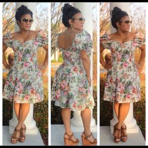 💜 Vintage Antique Floral Day Dress